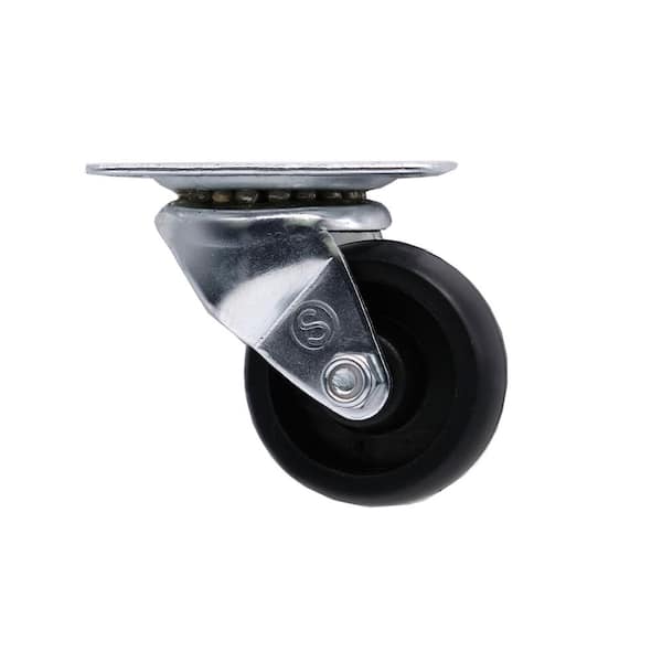 Everbilt 2 in. Black Polypropylene and Steel Swivel Plate Caster with 125 lb. Load Rating