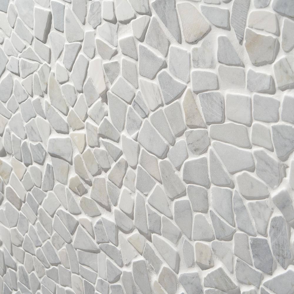 Landscape White Slate Pebble Mosaic Tile