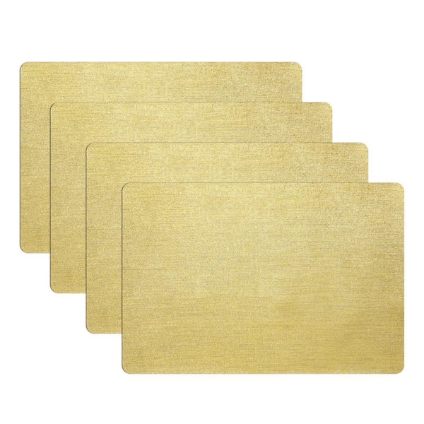 18 in. x 12 in. Gold Vinyl Placemats (Set of 4)