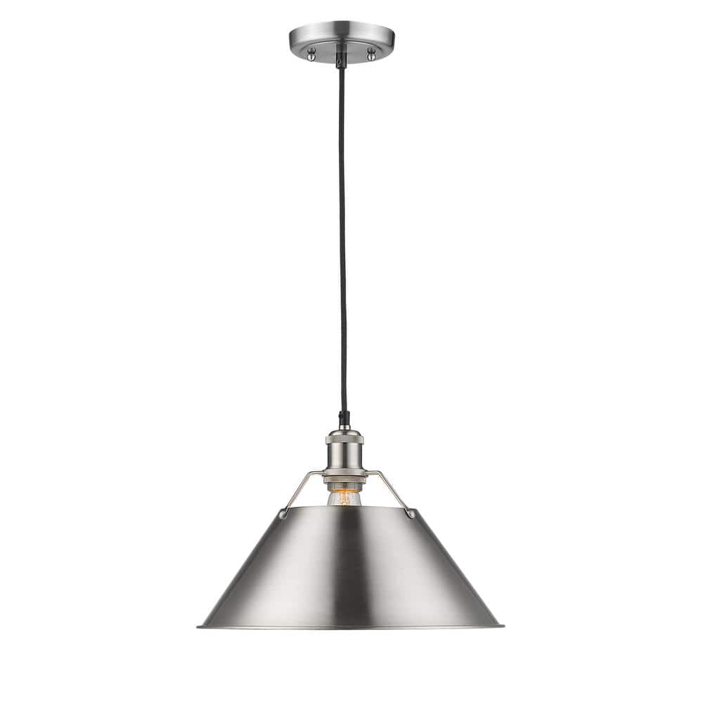 Transitional Orwell 14" Pewter Pendant with Industrial Charm