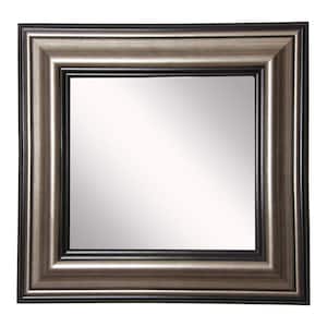 34 in. W x 34 in. H Framed Square Bathroom Vanity Mirror in Silver