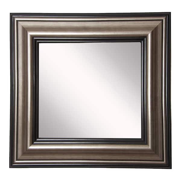 Unbranded 27 in. W x 27 in. H Framed Square Bathroom Vanity Mirror in Silver