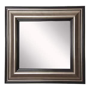 16 in. W x 16 in. H Framed Square Bathroom Vanity Mirror in Silver