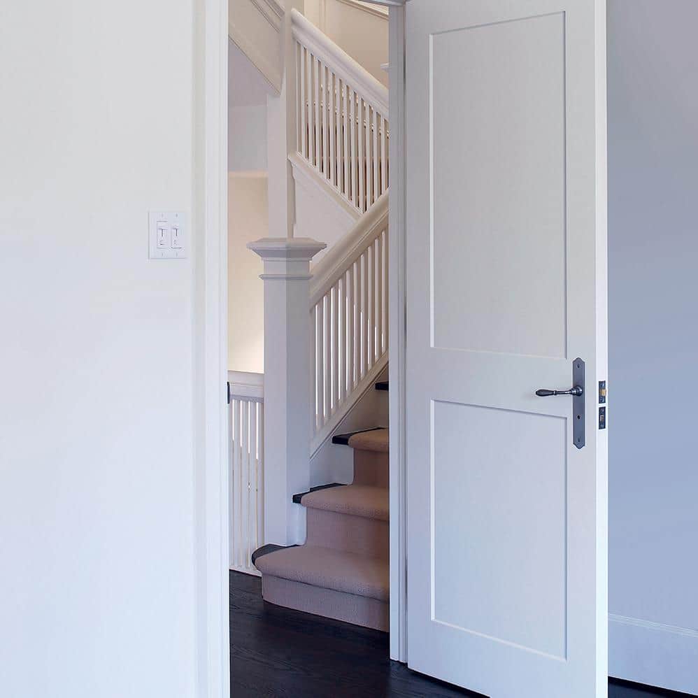 26" x 80" Primed MDF 2-Panel Shaker Right-Handed Interior Door