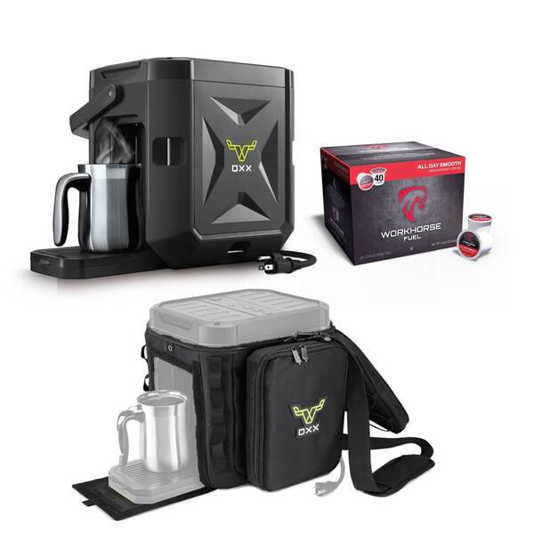 OXX COFFEEBOXX Black Single Serve Coffee Maker with Accessory Kit