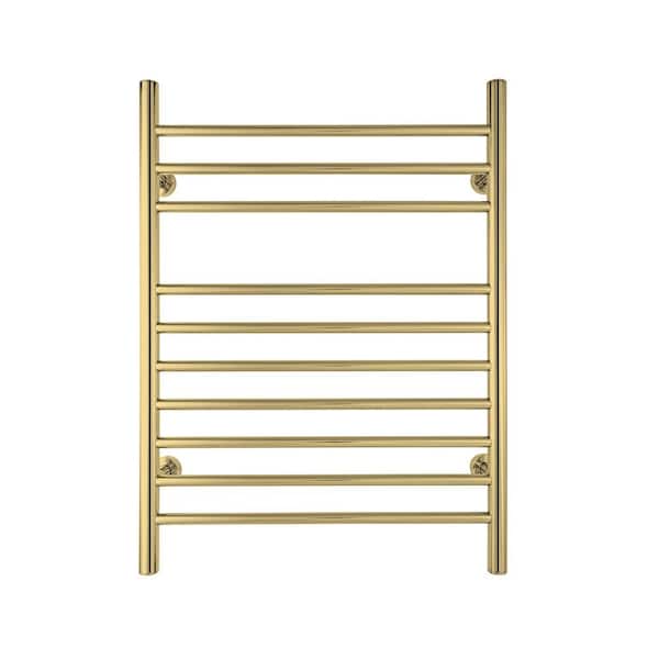 Infinity 10-Bars Plug-In and Hardwire 120-Volt 32 in. Towel Warmer in Polished Gold