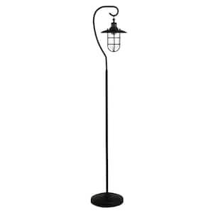 Bay 63 .5 in. Blackened Bronze Floor Lamp with Glass Shade