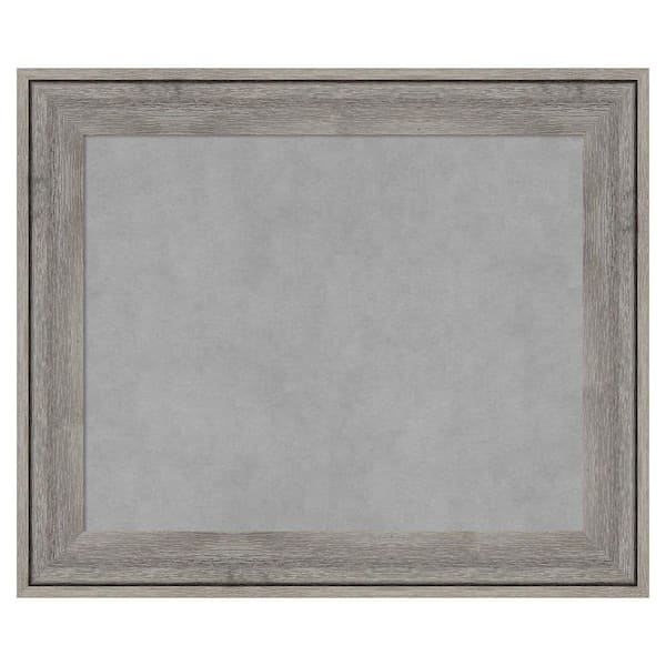 Amanti Art Regis Barnwood Grey 25 in. x 21 in Framed Magnetic Board