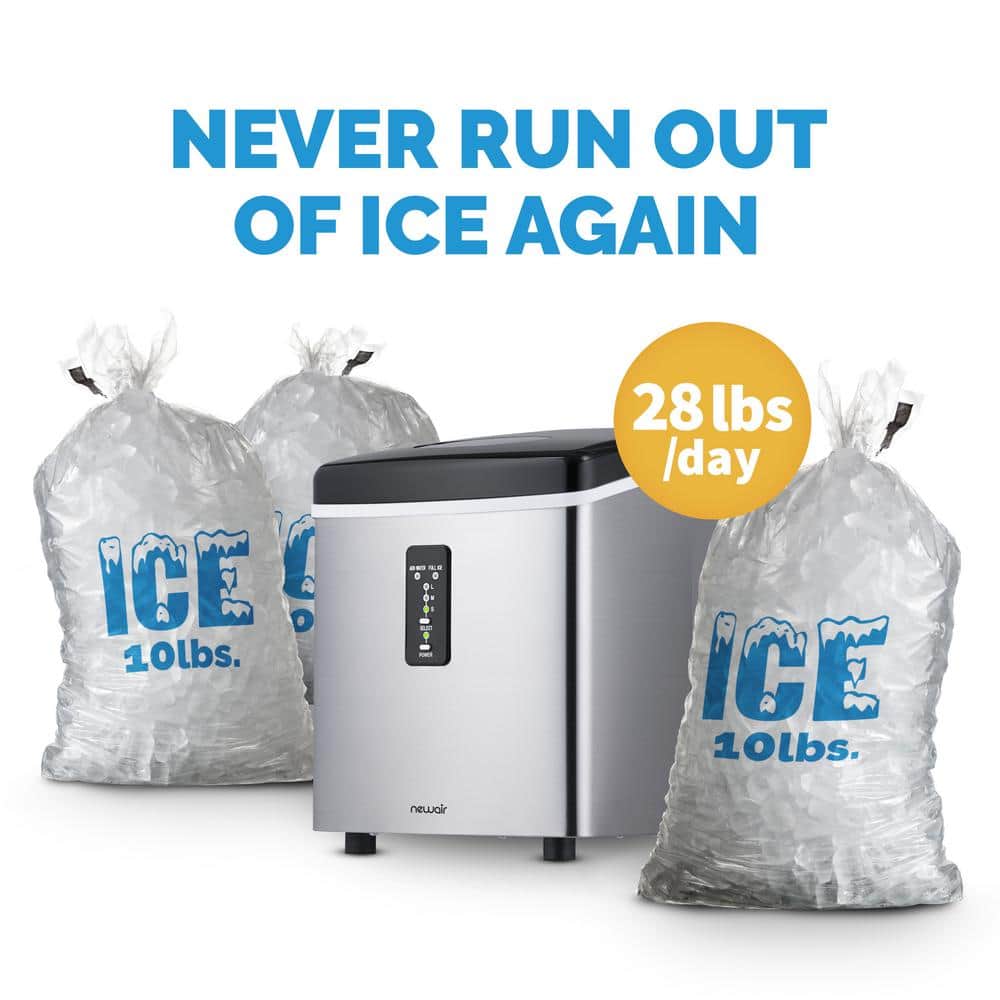 Stainless Steel Portable Countertop Ice Maker with 3 Sizes