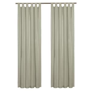 Weathermate Tab Top Sage Cotton Smooth 40 in. W x 54 in. L Tab Top Indoor Room Darkening Curtain (Double Panels)