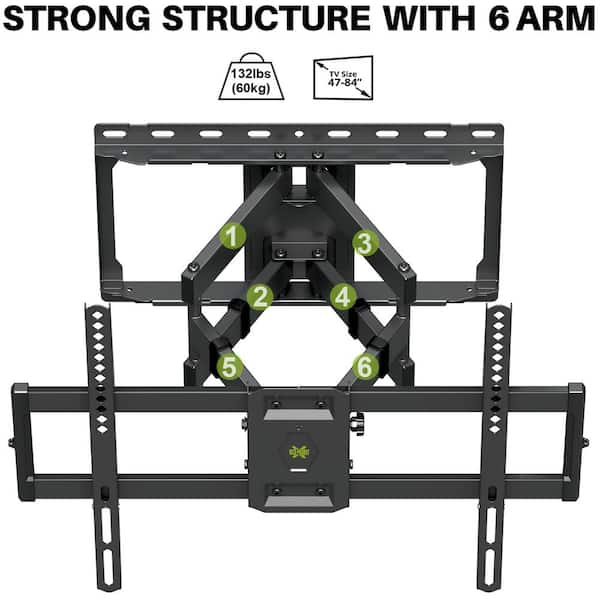 USX MOUNT The Large Full Motion TV Mount for Most 47 in. to 84 in
