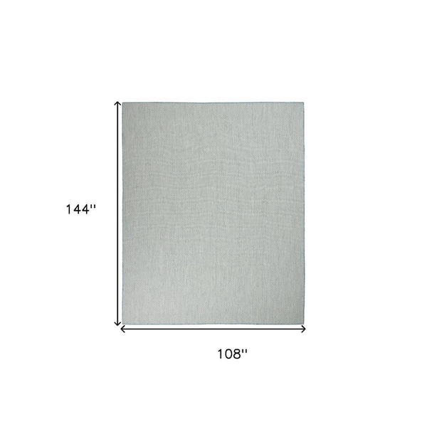 Aqua, Ivory 9 ft. ft. x 12 ft. Woven Abstract Polyester Rectangle Indoor/Outdoor Area Rug