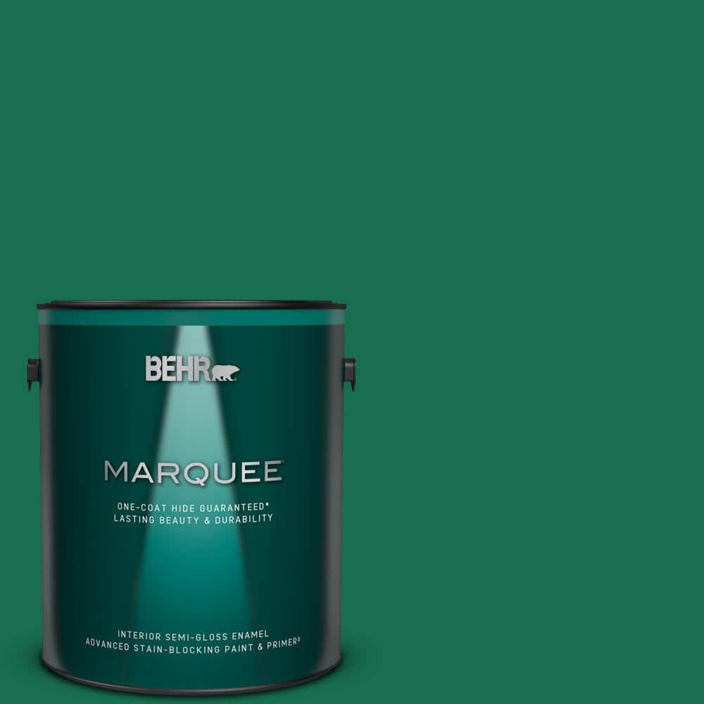 BEHR MARQUEE 1 gal. #S-H-470 Precious Emerald Semi-Gloss Enamel Interior  Paint & Primer 345301 - The Home Depot