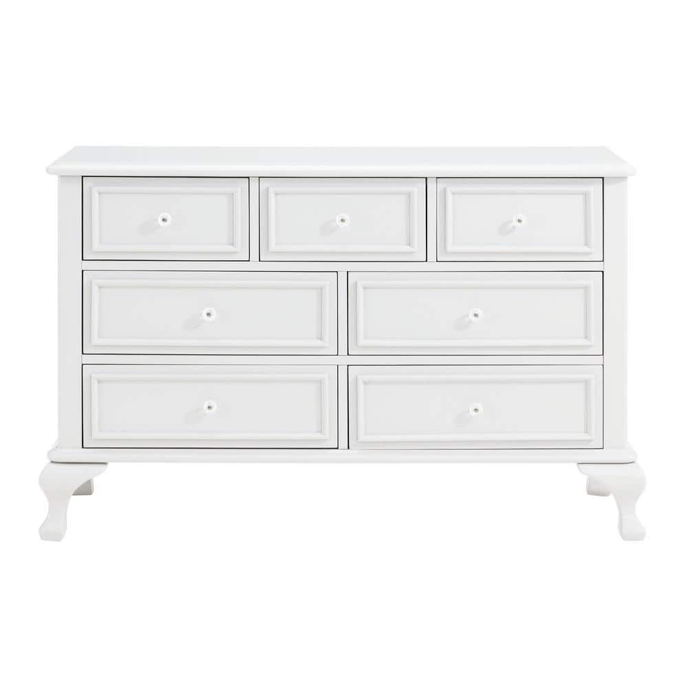 White Double Dresser with Felt Lined Drawers