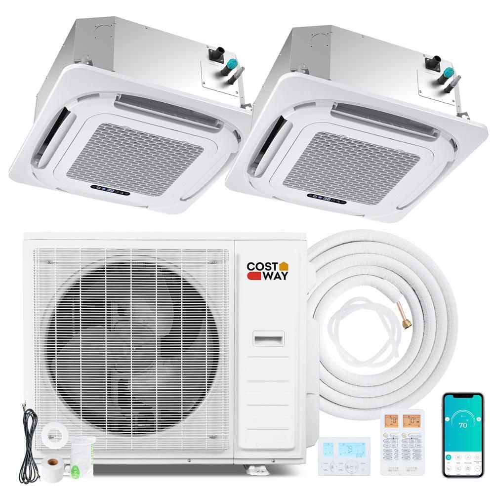 X-Pro 35000 BTU 2 Zone 18K + 18K 2500 sq. ft. 3 ton Ceiling Cassette Mini Split AC, 22.5 SEER2, WiFi Enabled price history on PriceWatchPro