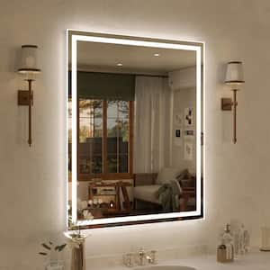 Spring 30 in. W x 36 in. H Rectangular Frameless LED Wall Bathroom Vanity Mirror