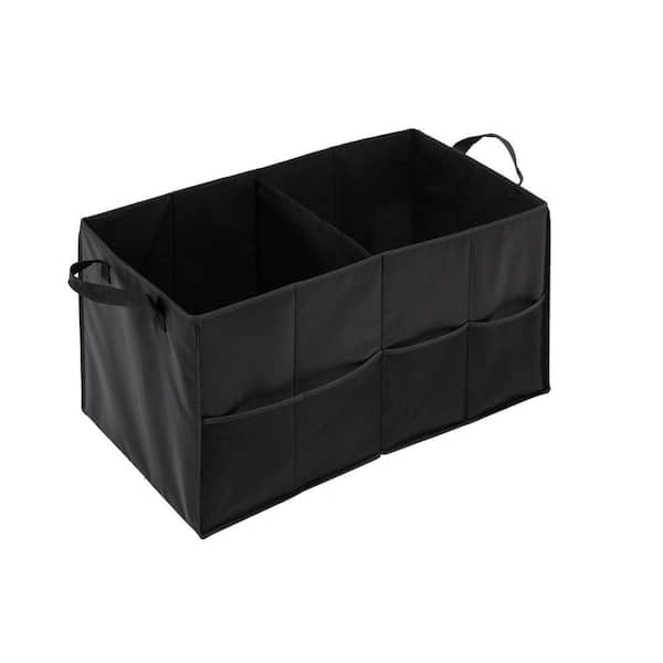 Honey-Can-Do 2-Compartment Black Folding Trunk Small Parts Organizer