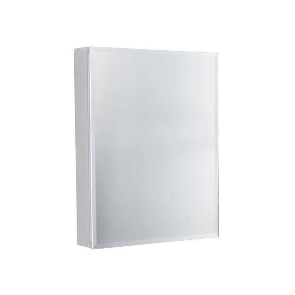20 in. W x 26 in. H Silver Rectangle Aluminum Recessed or Surface Mount Medicine Cabinet with Mirror, Siver