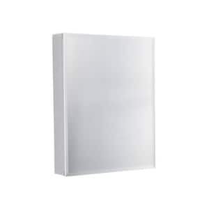 20 in. W x 26 in. H Silver Rectangle Aluminum Recessed or Surface Mount Medicine Cabinet with Mirror