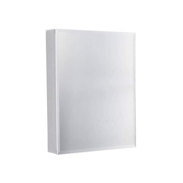 Unbranded 20 in. W x 26 in. H Rectangle Silver Aluminum Recessed or Surface Mount Medicine Cabinet with Mirror