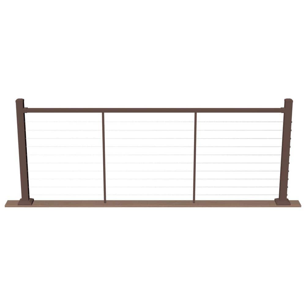 Deckorators Cable Rail 36 in. x 8 ft. Weathered Brown Aluminum ...