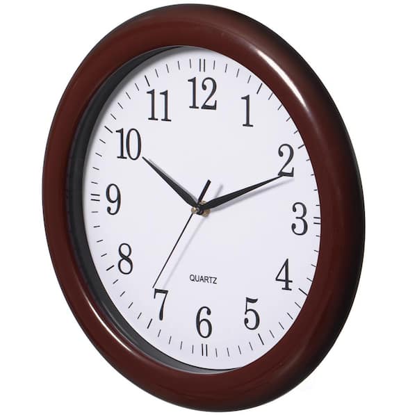 12 Inches shops Vintage Brown Silent Non-Ticking Battery Operated Wall Clock