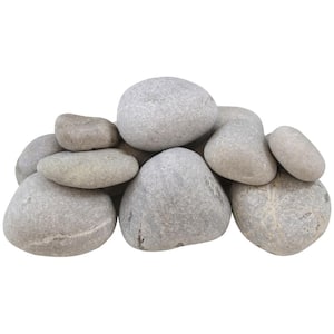 0.4 cu. ft. 1 in. x 3 in. Light Grey and Tan Beach Pebbles