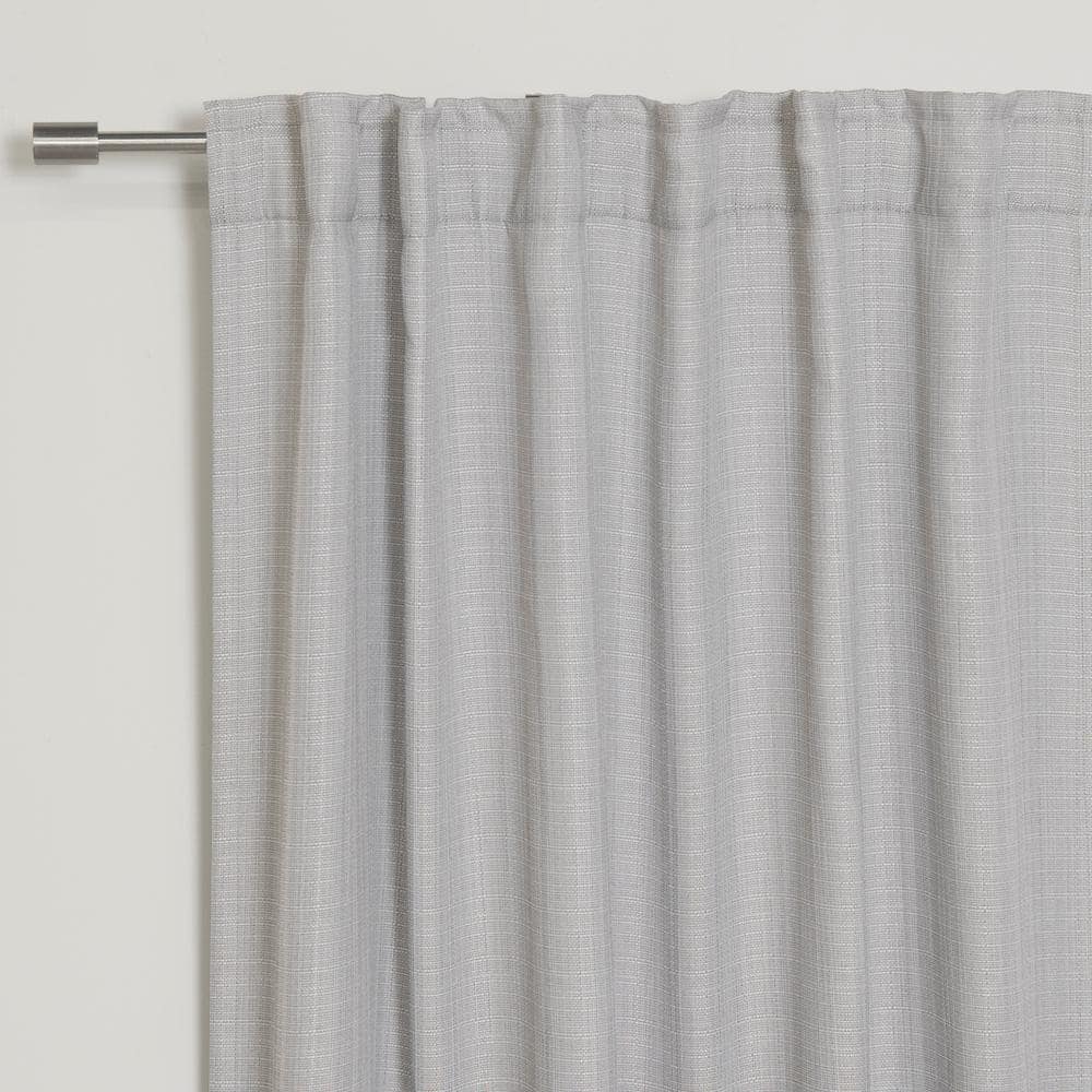 Light Gray 84-Inch Blackout Faux Linen Curtain Panel Pair