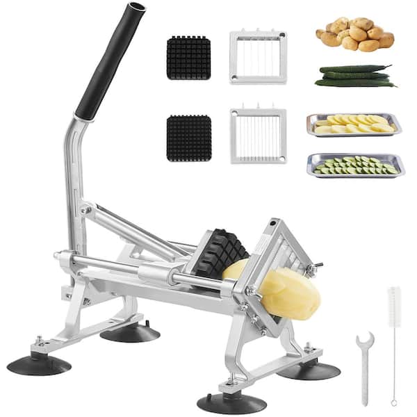 VEVOR Commercial Vegetable Slicer 1/4 in.+3/8 in.+1/2 in. Fruit Slicer Stainless Steel and Aluminum Alloy Vegetable Cutter