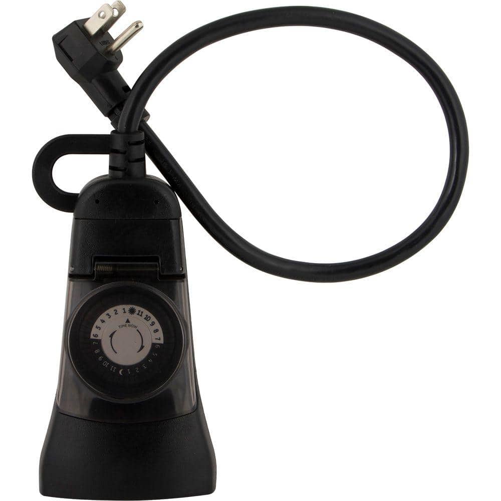 Defiant 15 Amp 24-Hour Outdoor Plug-In Mechanical Timer with 2-Grounded ...