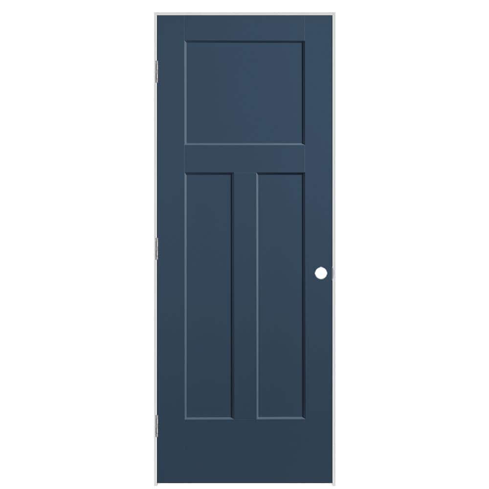 30 in. x 80 in. 3-Panel Winslow Right-Hand Hollow Core Night Tide Molded Composite Single Prehung Interior Door price history on PriceWatchPro