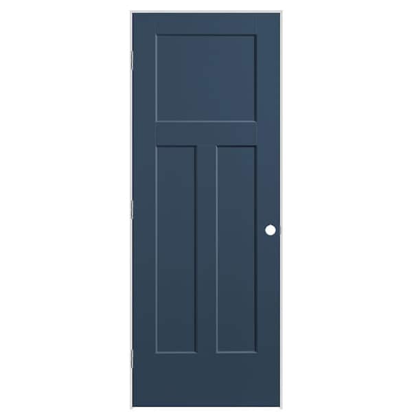 Masonite 30 in. x 80 in. 3-Panel Winslow Right-Hand Hollow Core Night Tide Molded Composite Single Prehung Interior Door