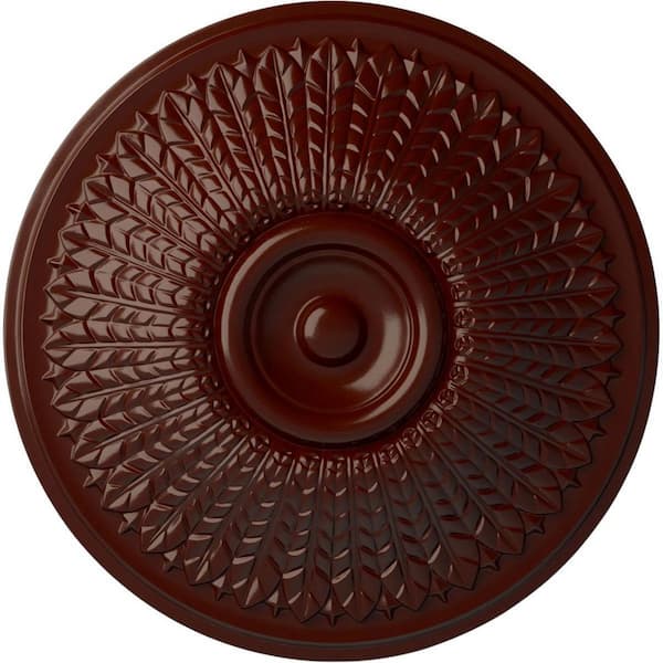 Ekena Millwork 23-1/2" x 3-1/2" Modena Urethane Ceiling Medallion (Fits Canopies upto 5-1/4"), Brushed Mahogany