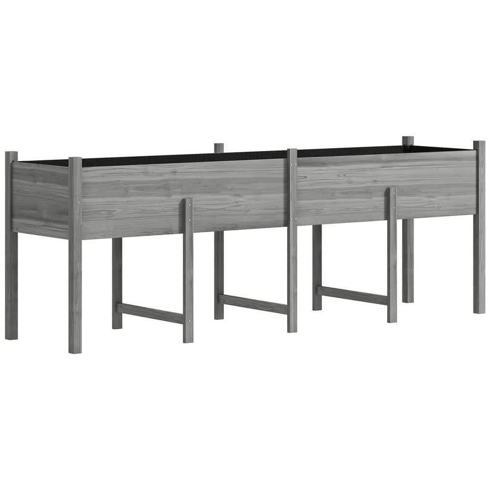 86.5 in. x 19.75 in. x 10.75 in. Wooden Raised Garden Bed with Bed Liner, L