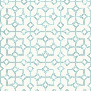 Maze Turquoise Tile Paper Strippable Roll (Covers 56.4 sq. ft.)