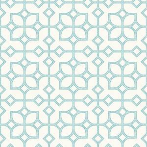 Maze Turquoise Tile Turquoise Wallpaper Sample
