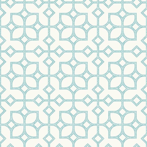 A-Street Prints Maze Turquoise Tile Turquoise Wallpaper Sample