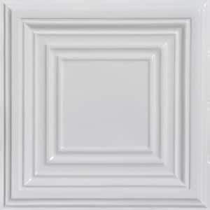 Williamsburg White 2 ft. x 2 ft. Decorative Tin Style Lay-in Ceiling Tile (48 sq. ft./case)
