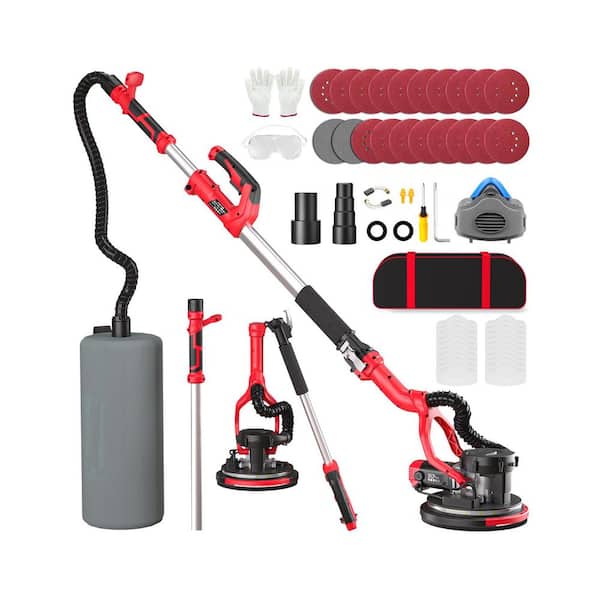 Drywall Sander with Vacuum Dust Collection, 7.33-Amp 880W, 5 Variable Speed 1000-2100RPM, LED Light, 18Pcs Sanding Discs