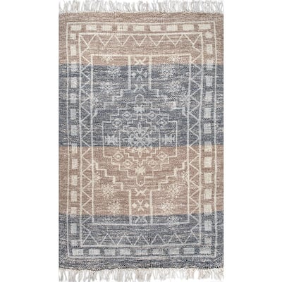 Beverly Distressed Tribal Neutral 8 ft. x 10 ft. Area Rug