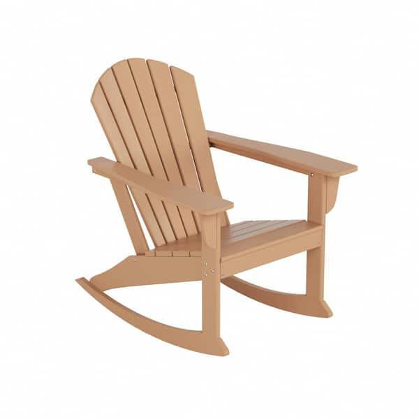 Mason Teak Adirondack HDPE Plastic Outdoor Rocking Chair