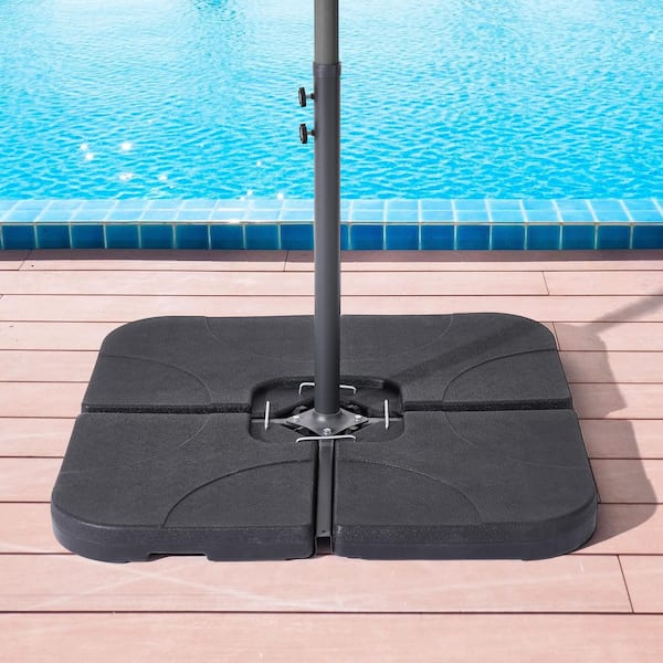 Heavy Duty Umbrella Base Suit 176 lbs. Patio Umbrella Base with Anti-Rust Finish Black
