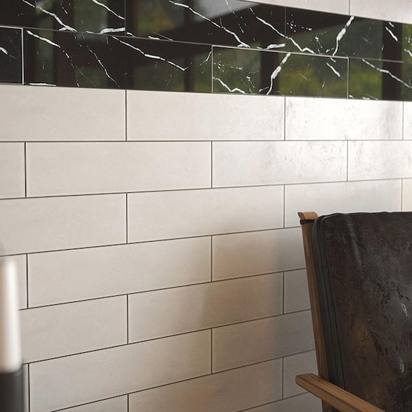 Fantasy Grey 4 in. x 16 in. Subway Gloss Glass Wall Tile (17.77 sq. ft./Case)