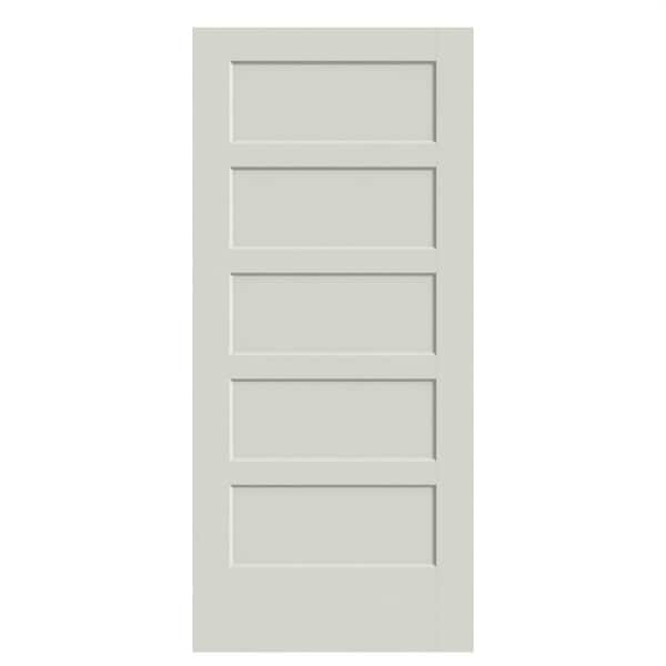Masonite 36 in. x 80 in. 5-Panel Bayshore Single Bore Solid Core Ivory Keys Molded Composite Interior Door Slab