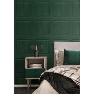 Arthouse Emerald Green Washed Faux Panel Vinyl Peel and Stick Wallpaper Roll 30.75 sq. ft.