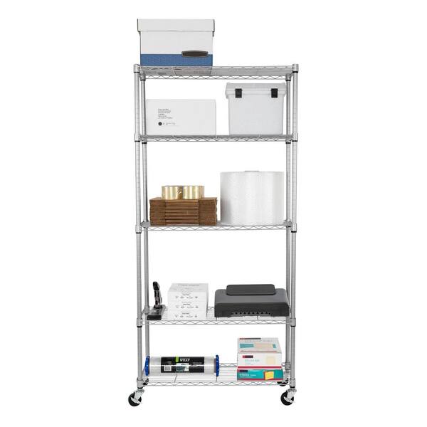 Hyper Tough 3 Tier Wire Shelf offers Rolling Cart, Zinc, 500 lb Capacity