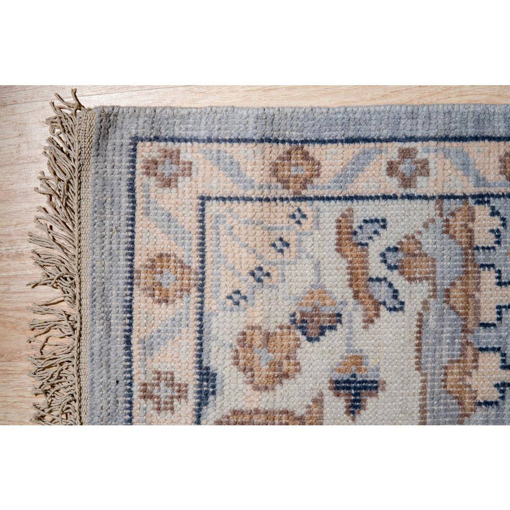 Blue Hand-Knotted Wool 6' x 9' Oriental Area Rug
