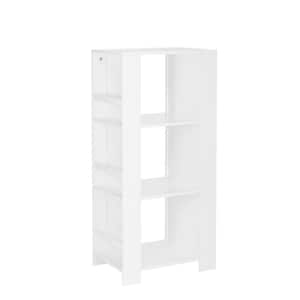 Kids White Cubby Storage Tower with Bookshelves