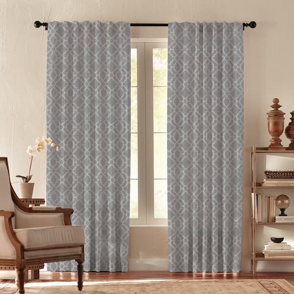Home Decorators Collection Keenan Room Darkening Window Panel in Pewter - 54 in. W x 95 in. L