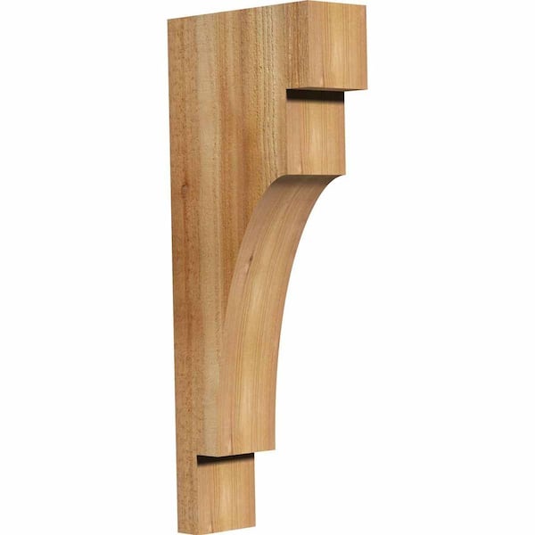 Ekena Millwork 4 in. x 10 in. x 26 in. Western Red Cedar Mediterranean Rough Sawn Corbel